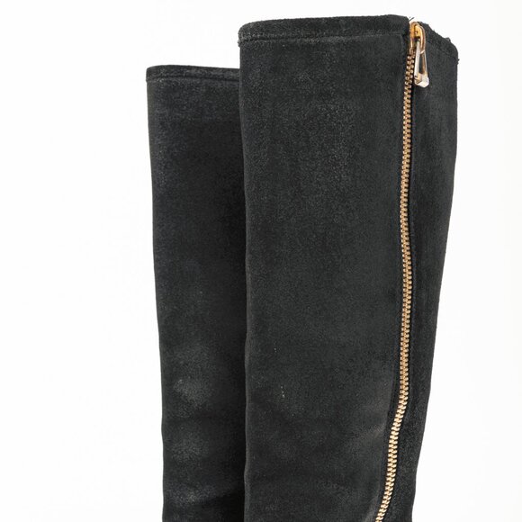 Jimmy Choo Doreen Black Rugged Suede Knee-High Boots - Picture 7 of 11